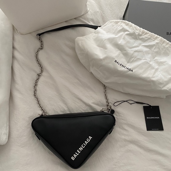 Balenciaga Handbags - Balenciaga Black Triangle Chain Crossbody